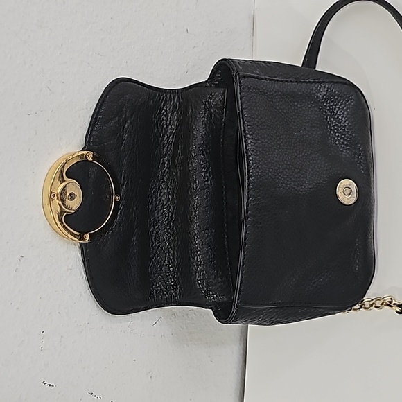 Michael Kors Small Black leather Crossbody MK Gold Logo, snap closure - Picture 4 of 10
